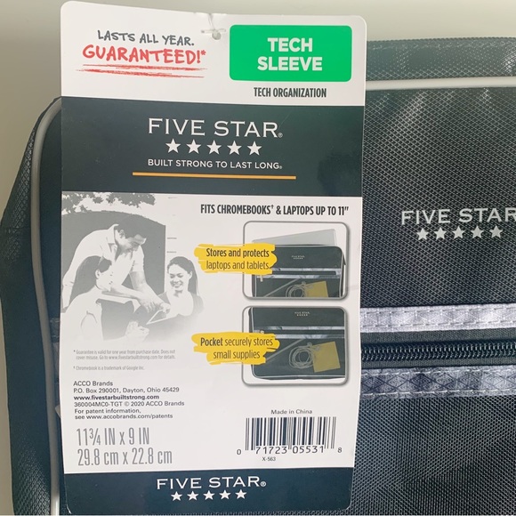 Five Star | Chromebook Sleeve Black Fits 11" - Picture 6 of 6